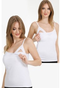 Resim Parlingerie 2li Hamile Emzirme Atleti Beyaz-beyaz Beyaz - Beyaz 