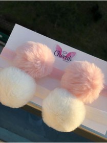 Resim Cherub Bebek Ponpon Peluş Saç Bandı Bandana Seti 