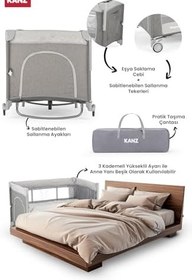 Resim Sleepside Plus Anne Yanı Park Yatak Ve Oyun Parkı Gri 