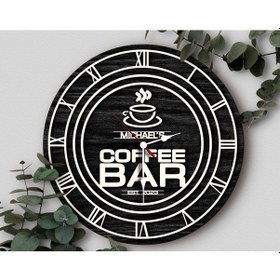 Resim Bk Gift Kafelere Özel Dekoratif Siyah Ahşap Duvar Saati 35cm-2 , Bar Duvar Saati , Cafe Duvar Saati , Özel Ahşap Saat Kobitmeyen138360 Bk Gift 