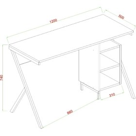 Resim Aymobsan Rio Metal Ayaklı Oyuncu Masası Siyah - Kırmızı 75 cm Yükseklik 120 cm Genişlik 50 cm Kalınlık 18 mm 