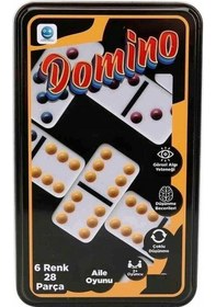 Resim Vıp Kalite Domino Oyunu 28 Taşlı Domino Oyunu Metal Kutulu Domıno Game Aile Oyunları Yılbaşı Oyunları 