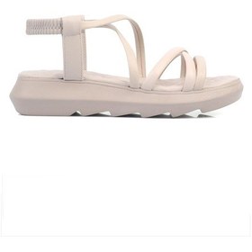 Resim Shoetek Dylla Kadın Sandalet Çapraz Bantlı Bej Deri Bej Cilt Bej 