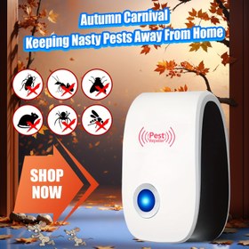 Resim 4'lü Ses Dalgası Teknolojili Haşere Kovucu - İç Mekan Böcek ve Kemirgen Kontrolü, Ev, Mutfak, Ofis, Otel, Depo için Ultrasonik Pire Kovucu, Pil Gerekmez, Ev için Böcek Kovucu, Mutfak Haşere Kontrolü, Modern Haşere Kontrolü, iç mekan haşere kontrolü, sinek kovucu cihaz, fare kovucu cihaz iç mekan, ev haşere kontrolü, fare kovucu, sivrisinek kovucu 
