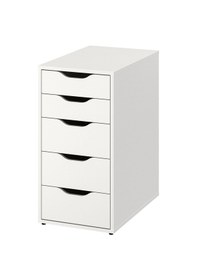 Resim 5 Çekmeceli Ofis-Makyaj-Eşya Düzenleyici MeridyenDukkan Keson,Keson Beyaz Renk IKEA 36x70 Cm Ebat 