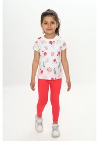 Resim Toontoy Kids Toontoy Kız Çocuk Çiçek Baskılı Kaprili Takım Nar Çiçeği 