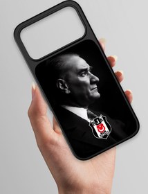 Resim Beşiktaş Büyük Atatürk Cam Telefon Kılıfı - iPhone 17 Pro 