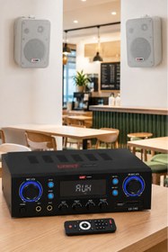 Resim Lastvoice Wall Small Paket-1 Hoparlör Ve Anfi Ses Sistemi Seti (1 ANFİ 2 HOPARLÖR) 