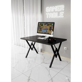 Resim Modülare Profesyonel Oyuncu Masası Siyah Bilgisayar Çalışma Masası 120 cm Gamer Table 