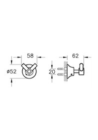 Resim VitrA Juno Classic İkili Banyo Askısı Krom A44423 Krom 