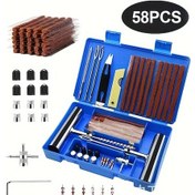 Resim Willowhaven 58 Parça Daha Güçlü Dubleks Lastik Tamir Kiti Patlak Onarım Valfler Aletler Kapaklar 