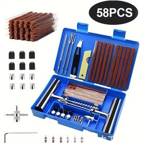 Resim Willowhaven 58 Parça Daha Güçlü Dubleks Lastik Tamir Kiti Patlak Onarım Valfler Aletler Kapaklar 