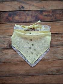 Resim Mufincollection Çocuk Brode Kumaş Üçgen Bandana - Dantelli Bağlamalı Bebek & Çocuk Fuları 