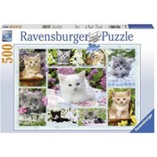 Resim Ravensburger 500 Parça Puzzle Sepette Kedi 141968 