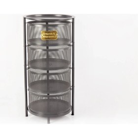 Resim Evistro 4 Katlı Metal Açılır Kapanır Paslanmaz Sebzelik Antrasit 