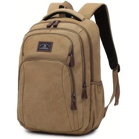 Resim Fochsia Khaki Erkek Büyük Kapasiteli Seyahat Sırt Çantası - 39.62cm Laptop Bölmeli Hafif Okul İş Gezi Haki 