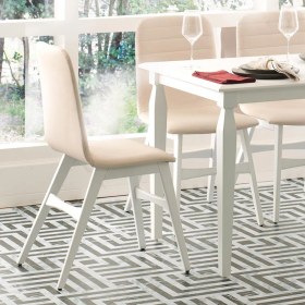Resim Enza Home Foly Sandalye Krem Rengi - Suni Deri Kumaş 