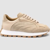Resim Cabani %100 Hakiki Deri Bej Kadın Sneaker Bej 
