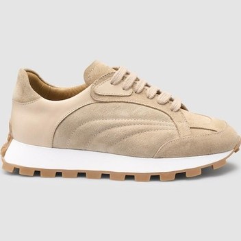 Cabani %100 Hakiki Deri Bej Kadın Sneaker Bej