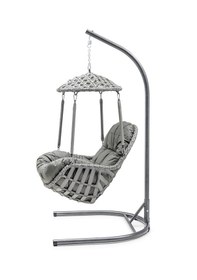 Resim Gardemo Osaka Tekli Rattan Salıncak Dış Mekan Bahçe Balkon Ve Teras Salıncağı Gri 