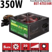 Resim Powerboost BST-ATX350R 350W, Ppfc 12CM Kırmızı Fanlı Atx Psu (Retail Box) 