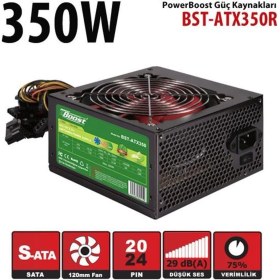 Resim Powerboost BST-ATX350R 350W, Ppfc 12CM Kırmızı Fanlı Atx Psu (Retail Box) 