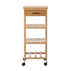 Resim Boho Bambu Çekmeceli̇ Etajer 