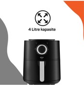 Resim Arzum Fritöz AR2062-B Airtasty Yağsız Fitöz Airfryer, 4 Litre Kapasite, Gümüş 127Cseri 