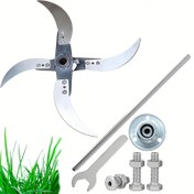 Resim 1 adet Ayarlanabilir Çim Biçimleyici Bıçağı, 3 Prong Tasarım, Metal Yapı ve Kolay Kurulum Delikleri - Çim Bakımı ve Sebze Doğrama için Verimli Kesim, Çim Biçimleyici Aksesuarları, Dayanıklı Bahçe Aracı 