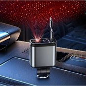 Resim Topshop1 4ü 1 Arada Alüminyum Kasa Yıldız Sistemi 66w Araç Şarj Aleti İphone Galaxy Uyumlu S23 Pixel İçin Uyumlu 180 Derece Soket Tipc Ve İphone Kablolu 