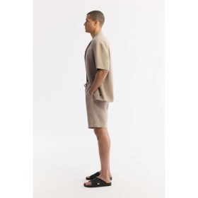 Resim AVVA Erkek Bej Beli Lastikli Bağcıklı Soft Touch Relaxed Fit Şort A51Y3703 