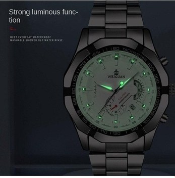 Yingfu Lüks Roma Ölçekli Takvim Hipster Erkek İş Saati Zarif Yuvarlak Parça İzle Hediye Altın - Mavi Altın