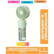 Resim Su Püskürtmeli Ultra Sessiz 3 Kademeli Hafif Kablosuz Taşınabilir Usb Şarjlı Masa El Fanı Vantilatör 