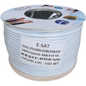 Resim E-sat Rg6 U6 100 Mt 64 Tel Coaxial Anten Kablosu 
