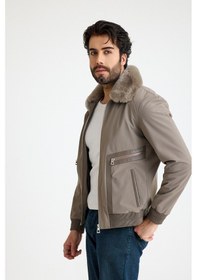 Resim Franko Armondi Klasik Erkek Deri Ceket E47-kd-2915 Vizon 