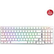 Resim Asus ROG Strix Scope II 96 NX Snow Switch RGB Kablosuz Hotswap İngilizce Beyaz Mekanik Gaming Klavye 90MP037A-BKEA30 