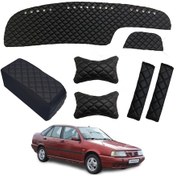 Resim Fiat Tempra Göğüs Halısı+Kolçak+Kemer Konfor+Boyunluk Siyah Renk (528502208) 
