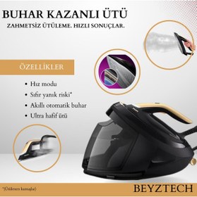 Resim Philips SteamGlide Taban OptimalTEMP Teknolojisi Sıfır Yanma Riski Hareket Sensörü Otomatik Buhar 
