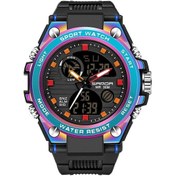 Resim Rogfer Sanda Çift Dijital Ekran Aydınlık Kronometre Kronograf Çalar Saat Erkekler Kuvars Spor İzle 739 Senfoni Mavisi Çok Renkli Çok Renkli 