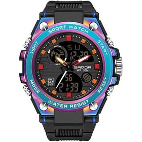 Resim Rogfer Sanda Çift Dijital Ekran Aydınlık Kronometre Kronograf Çalar Saat Erkekler Kuvars Spor İzle 739 Senfoni Mavisi Çok Renkli Çok Renkli 