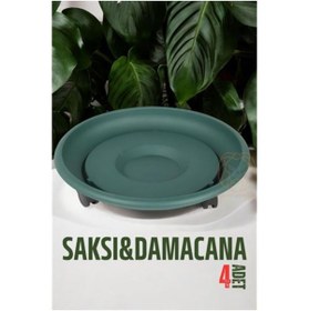 Resim Skygo ModaCar Tekerlekli Saksı Altığı 4 ADET 37 CM YEŞİL 