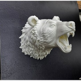 Resim Dekoratif Beyaz Ayı Duvar Heykeli Asılabilir Hediyelik 25x19 Cm 