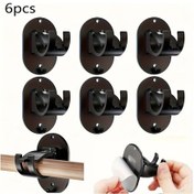 Resim Fochsia Siyah 6lı Paket Kendinden Yapışkanlı Perde Askılığı Kolay Kurulum Mutfak Banyo 