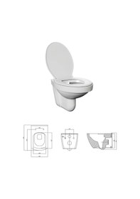 Resim Karen Banyo Stella Kanallı Asma Klozet, Kapak Dahil 