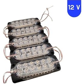 Resim 12 Volt 2.4 Watt 12 Smd Ledli Animasyonlu Kırmızı - Beyaz Çakar Modül 5 Adet 
