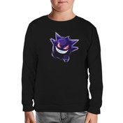 Resim Pokemon Go - Gengar Siyah Çocuk Sweatshirt 