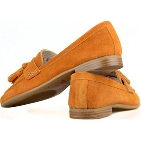 Resim Hardal Süet Püskül Detaylı Kadın Loafer 