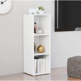 Resim Tdesigno Kitaplık Televizyon Sehpası Ünitesi Beyaz 3 Raflı 30 cm 
