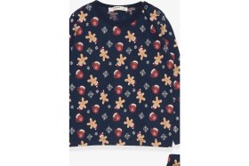 Resim Breeze Erkek Bebek Pijama Takımı Kurabiye Desenli 9 Ay-3 Yaş, Lacivert 