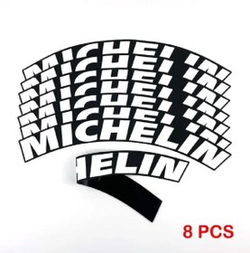 Resim OTOELİT Lastik Yazısı / Araba Lastik Yazısı / Tire Text Michelin 8 Li Set Yapıştırıcı 
